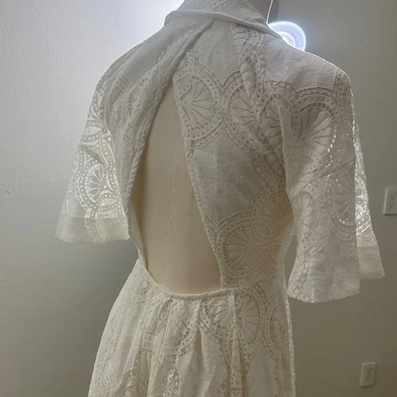 Maeve White Long Sleeve Lace Dress - Picture 3 of 3